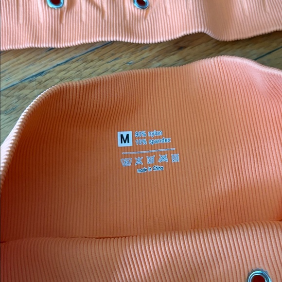 Orange Ribbed Two-Piece Workout Set - Picture 3 of 5